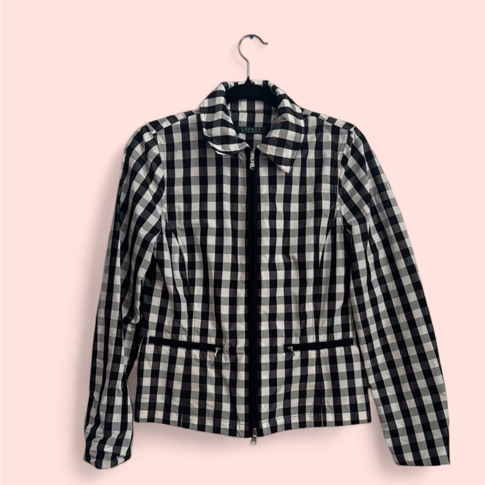 - Ralph Lauren Black and White Gingham Windbreaker